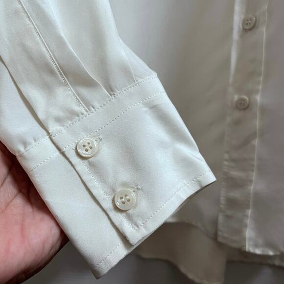 Zara Into The Classics Imperfection Mulberry Silk Button Down Blouse Oversize XS - Picture 10 of 15